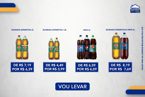 Ambev - Refrigerantes Guaraná e Pepsi - 1,5L / 2L / 3L - 03/10 a  09/10